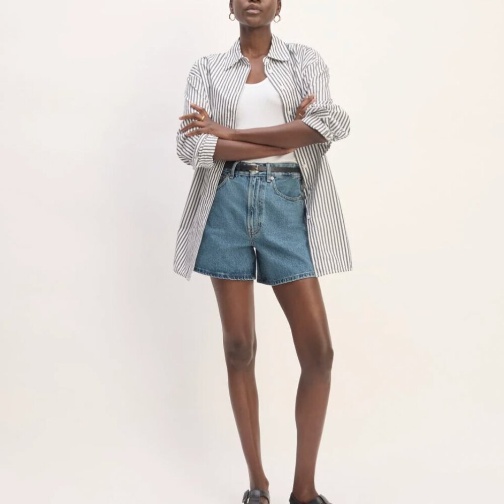 Everlane | The A-Line Denim Short | Mid Blue